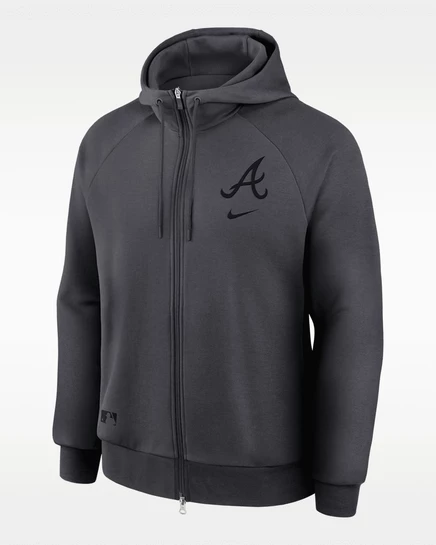 Мужское худи Nike Atlanta Braves на молнии, антрацитовое