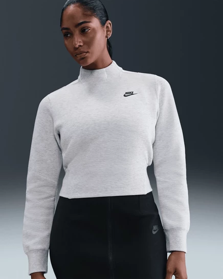 Женский флисовый свитшот Nike Tech, светло-серый/меланж/черный