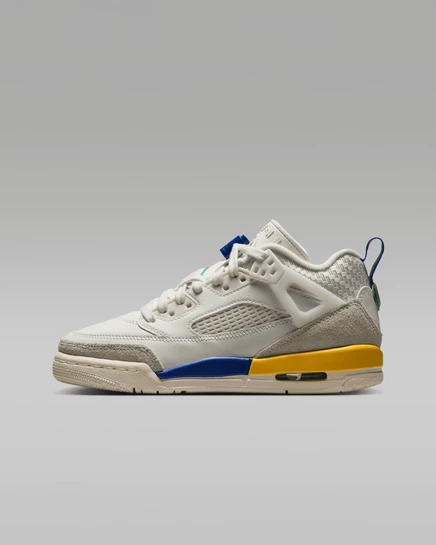 Детские кроссовки Jordan Spizike Low, молочные/синие/зеленые