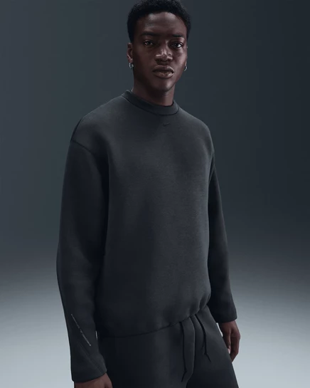 Мужской свитшот Nike Tech Fleece Loose Fit Crew, антрацит/черный