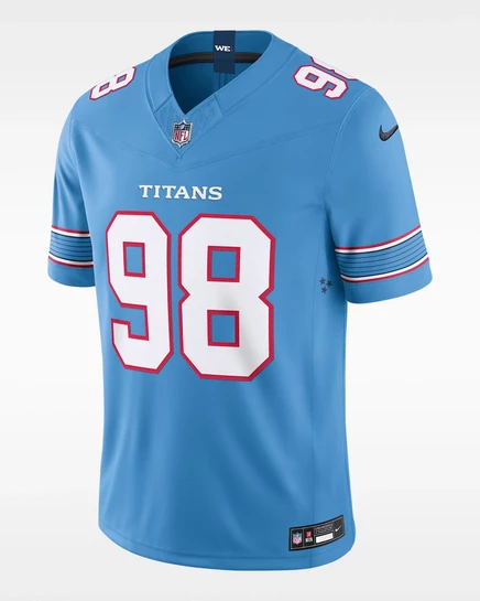 Мужская джерси Nike Cameron Ward Tennessee Titans, голубая
