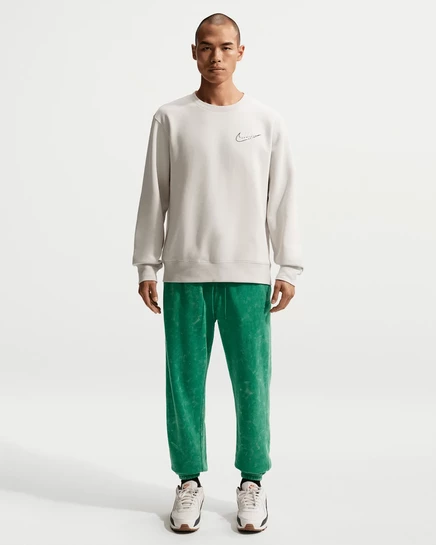 Мужские флисовые штаны Nike Club Washed, малахитовые