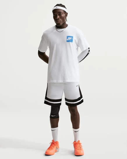 Мужские баскетбольные шорты Nike Dri-FIT 8″, бело-черные