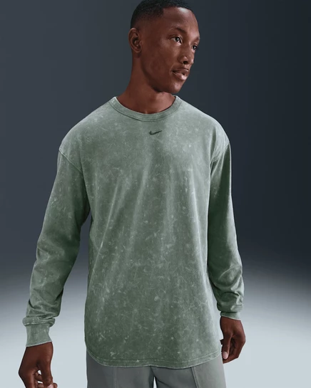 Мужская футболка с длинным рукавом Nike Sportswear Premium Essentials, оливково-зеленая