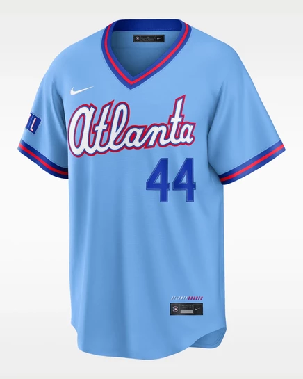 Мужская джерси Nike Hank Aaron Braves City Connect, нежно-голубая