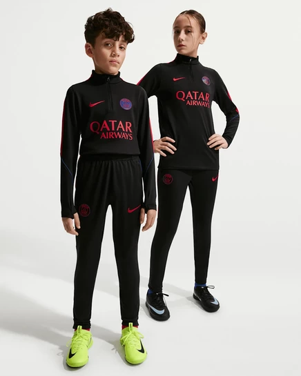 Детские футбольные брюки Nike PSG Strike, черно-красные