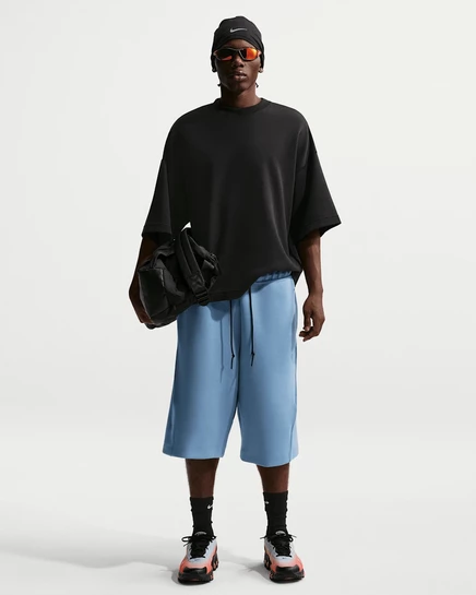 Мужские шорты Nike Tech Fleece оверсайз, синие/черные