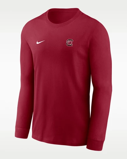 Мужская футболка Nike College Legend с длинным рукавом, гранатовая