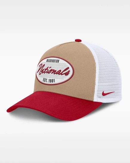 Мужская бейсболка Nike Rise A-Frame Washington Nationals, хаки/красная/белая/красная