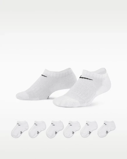 Мальчиковые носки Nike Dri-FIT No-Show 6 пар, белые