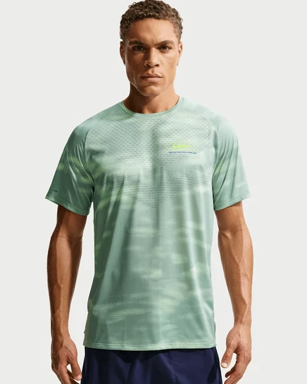 Мужская беговая футболка Nike Stride Dri-FIT ADV, серо-желтая
