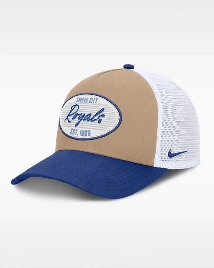 Мужская кепка Nike Kansas City Royals Rise A-Frame, хаки/синяя