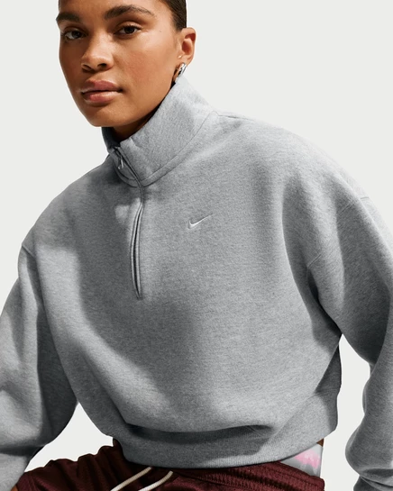 Женский топ Nike Studio Fleece, серый/бежевый