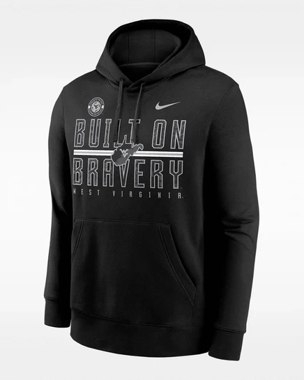 Мужской пуловер-худи Nike West Virginia Built on Bravery Club, черный