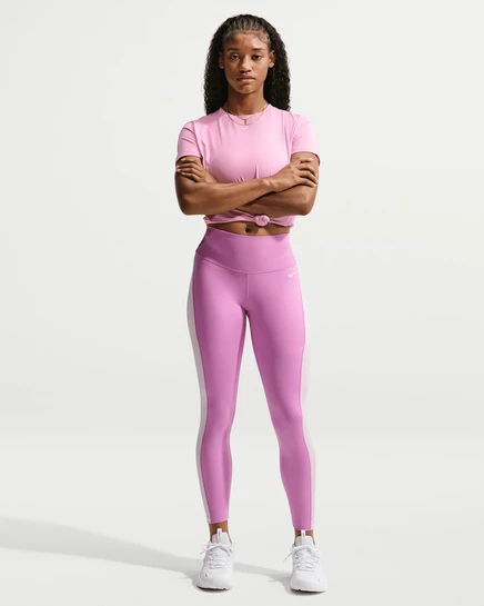 Женские легинсы Nike One 7/8, пурпурно-розово-белые