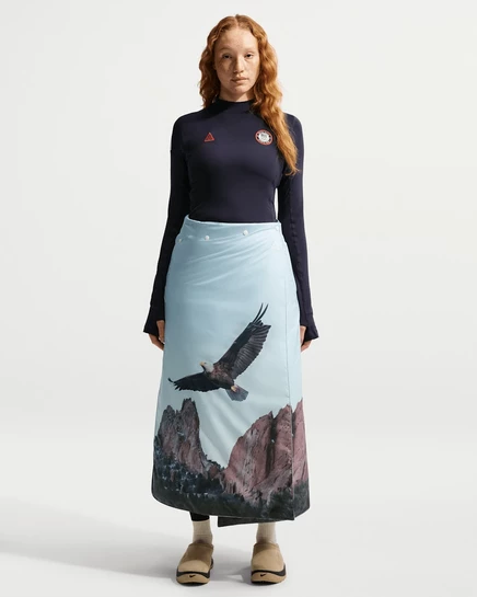 Женская юбка Nike ACG, двусторонняя, серо-синяя