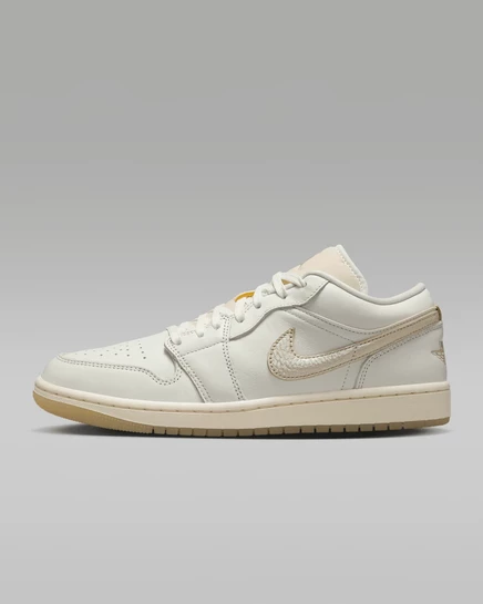 Женские кроссовки Air Jordan 1 Low SE, светло-бежевые/золотистые