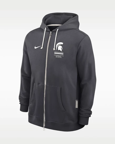 Мужское худи Nike Michigan State на молнии, антрацитовое