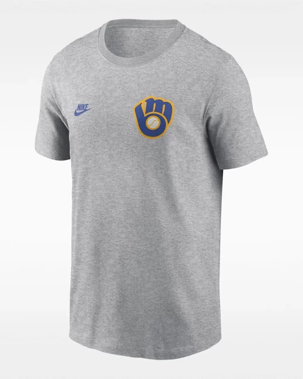 Мужская футболка Nike Cooperstown 2‑Hit, угольно‑серая
