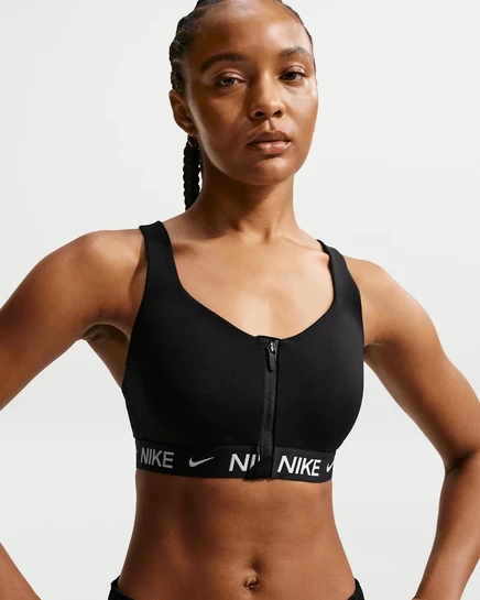 Женский бра Nike Indy High с молнией, черный