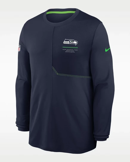 Мужской лонгслив Nike Seattle Seahawks Sideline Coach Dri-FIT, темно-синий