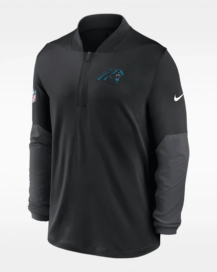 Мужской топ Nike Dri-FIT 1/2-zip Carolina Panthers, черный
