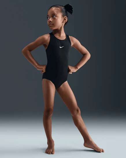 Купальник-леотард для девочек Nike асимметричный, черный