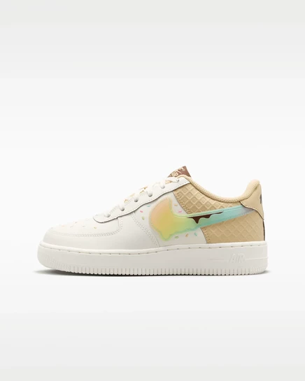 Детские кроссовки Nike Force 1 Low, кремово-бежево-жёлтые