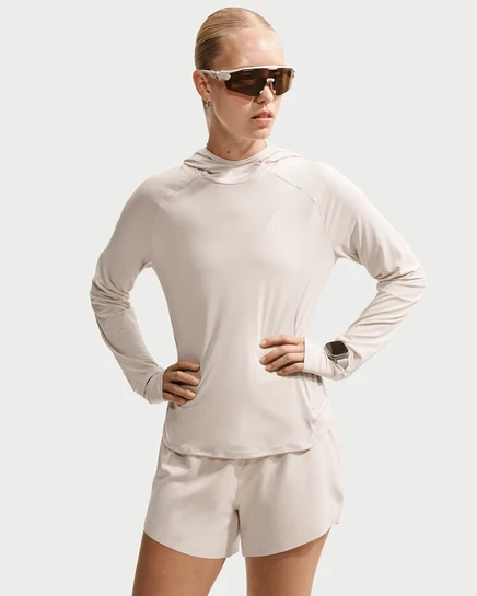Женский топ Nike ACG для бега с капюшоном, коричневый