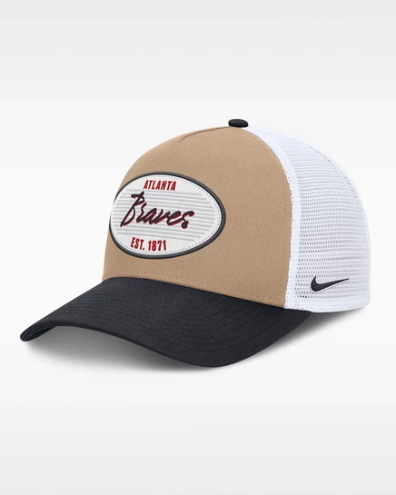 Мужская бейсболка Nike Braves Rise, хаки/черная