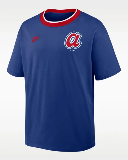Мужская футболка Nike Cooperstown Ringer MLB, сине-красная