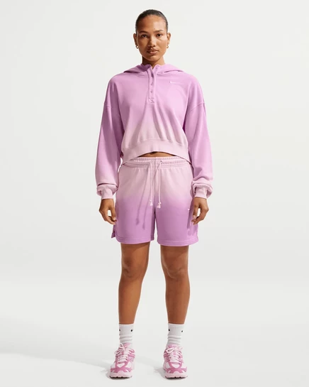 Женские шорты Nike Phoenix Fleece средней посадки, розовые