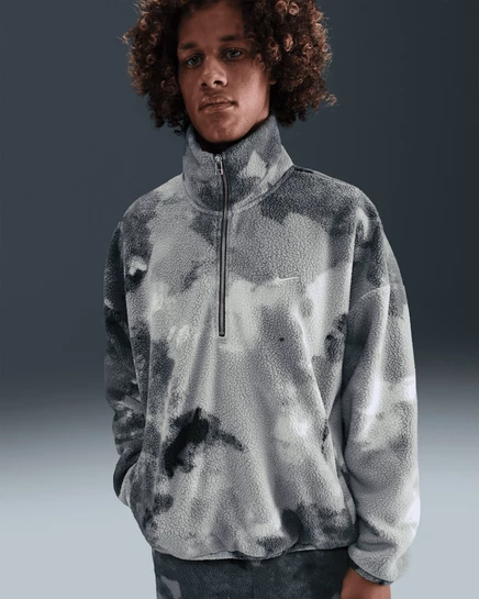 Мужская куртка Nike Therma-FIT полумолния, серо‑слоновая