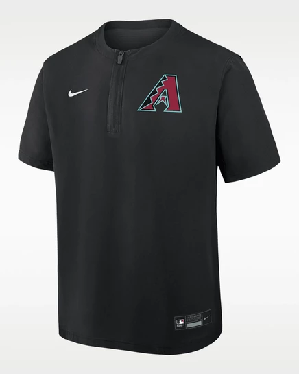 Мужская ветровка Nike Arizona Diamondbacks Authentic Collection с коротким рукавом и молнией 1/4, с технологией Dri-FIT, черная
