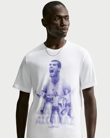 Мужская теннисная футболка Nike Carlos Alcaraz, белая