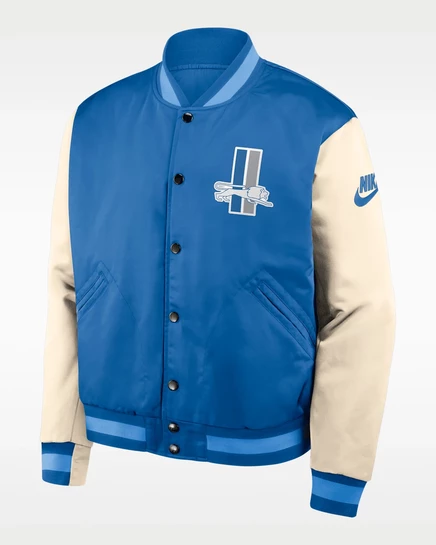 Мужской бомбер Nike Detroit Lions Rewind, синий