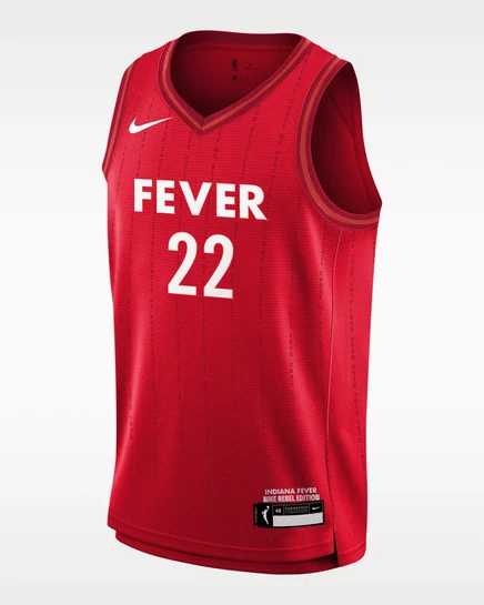 Детская майка Nike Caitlin Clark Indiana Fever, красно-белая