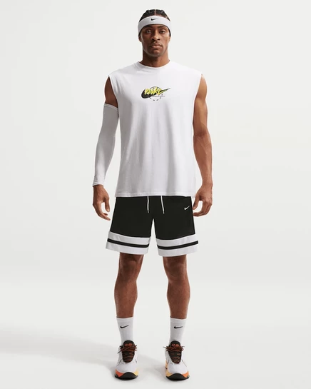 Мужские баскетбольные шорты Nike Dri-FIT 8″, черно-белые