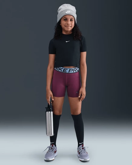 Детские велосипедки Nike Pro 3″ Dri-FIT с блеском, бордовые