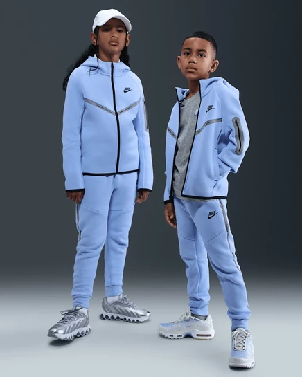 Детские джоггеры Nike Tech Fleece, алюминиевые/черные