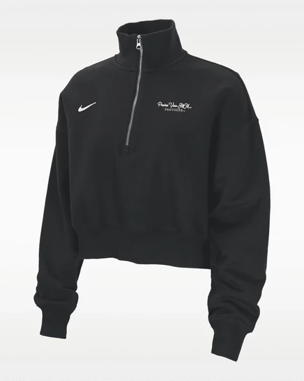 Женский укороченный свитшот Nike Phoenix Fleece 1/4-zip, черный