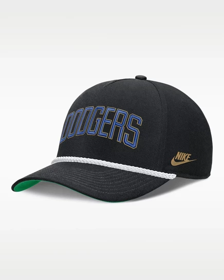 Мужская регулируемая кепка Nike Rise Dodgers, черная