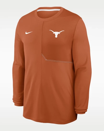 Унисекс лонгслив Nike Texas Sideline, оранжево-белый