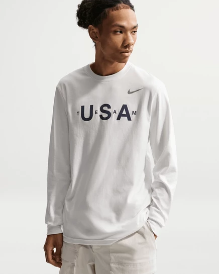 Мужской лонгслив Nike Team USA Primary Dri-FIT, белый