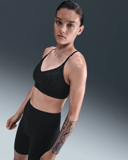Женский бра Nike Indy с вкладышами, чёрный/антрацит