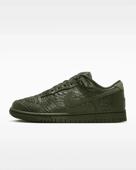 Женские кеды Nike Dunk Low LX, темно-зеленые/золотистые
