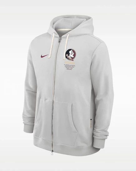 Мужское худи Nike Florida State на молнии, серое