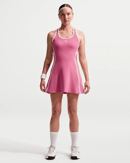 Женское платье NikeCourt Advantage Dri-FIT, пион/белое