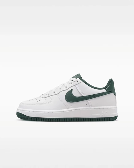 Детские кеды Nike Force 1 Low, белые/зеленые