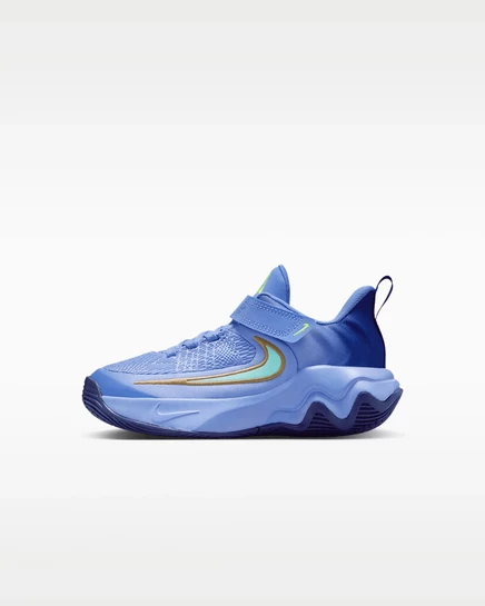 Детские кроссовки Nike Giannis Immortality 4, синий/салатовый/бирюзовый